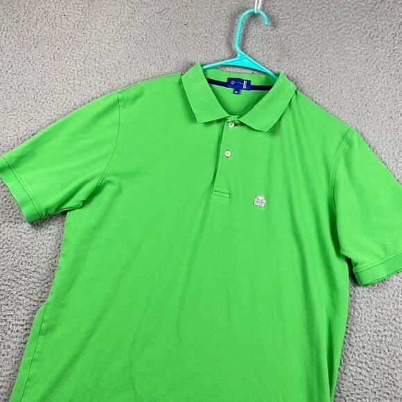 Stitch Polo Golf Shirt Men's Medium Green Short Sleeve Performance Causal - Picture 1 of 9